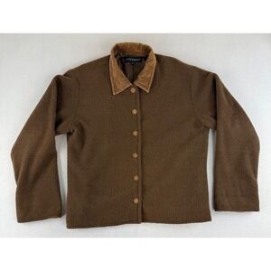 Sandro Sport Womens Jacket‎ Medium Brown Button Up Long Sleeve Polyester *FLAW*